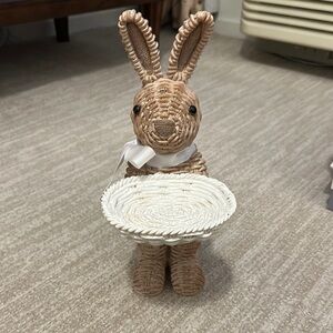 Mrs Alice Rattan Resin Bunny